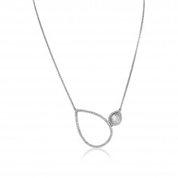 ZINZI zilveren collier druppelvormen wit 43cm ZIC1303
