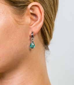 ZINZI zilveren oorbedels turquoise ZICH1171T (zonder oorringen)