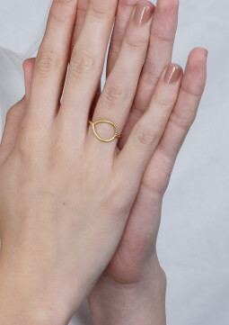 ZINZI zilveren ring geel verguld druppelvorm ZIR2046G