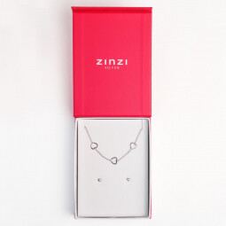 Cadeauset 'heart'. Zilveren armband met hartjes ZIA1188 + kleine zilveren hart oorknoppen ZIO2365. Cadeauset1