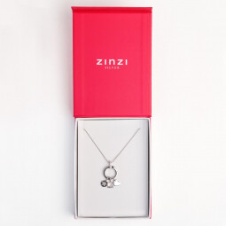 Cadeauset 'Wisselhangers'. Zilveren ketting 45cm met ronde sluiting (ZIH2060+ZILC-B45) + drie zilveren hangers hart (ZIH2065), ster (ZIH2066) en witte zirconia (ZIH2073). Cadeauset2