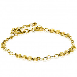 ZINZI gold plated zilveren armband met ronde schakels zonnestralen 4,3mm breed ZIA2290G