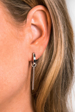 ZINZI zilveren oorbedels gourmet ketting 30mm ZICH1694 (zonder oorringen)