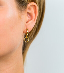 ZINZI zilveren oorbedels geel verguld open rond 11mm ZICH1748G (zonder oorringen)
