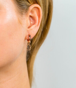 ZINZI zilveren oorbedels rosé verguld open rond 11mm ZICH1748R (zonder oorringen)