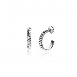 ZINZI zilveren halve oorringen glad gedraaid 20mm ZIO604ST
