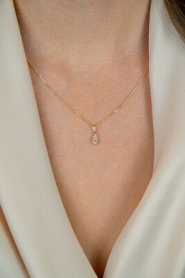 12mm ZINZI Gold 14 krt gouden fantasie hanger bezet met witte zirkonia's ZGH545 (zonder collier)
