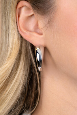 32mm ZINZI zilveren oorringen met een bolle aflopende vorm en handige bovensluiting ZIO2789