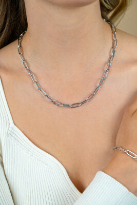 ZINZI zilveren ketting 45cm met 5,5mm brede paperclip schakels ZIC2286