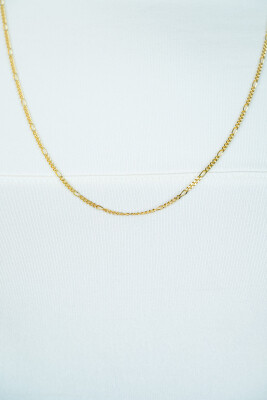 45cm ZINZI gold plated zilveren figaro ketting ZILC-F45G