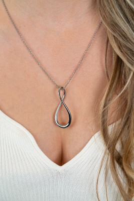 ZINZI zilveren ketting 60cm met grote gestileerde Infinity-hanger 52mm ZIC2675