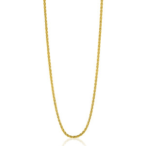 45 cm ZINZI zilveren palmier ketting geel verguld ZILC-P45G