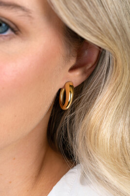 21mm ZINZI goldplated zilveren oorringen met een bolle aflopende vorm en met poussette ZIO2788G