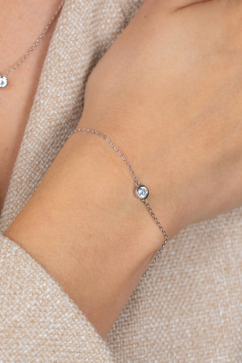 ZINZI zilveren armband rond wit ZIA1393