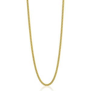 45cm ZINZI zilveren gourmet ketting geel verguld ZILC-G45G