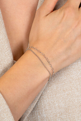ZINZI zilveren dubbele armband met open hartjes schakels ZIA2775