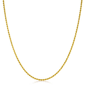 42cm ZINZI gold plated zilveren koord ketting ZILC-K42G