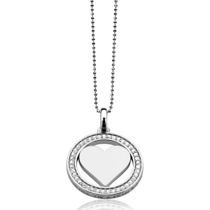 ZINZI zilveren hart hanger 25mm wit LOVEH01 
