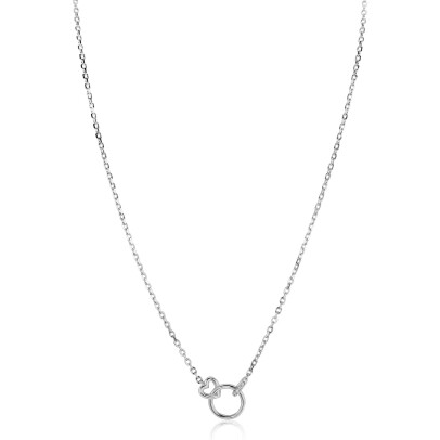 ZINZI zilveren ketting 45cm met verbonden hart en rondje ZIC2811