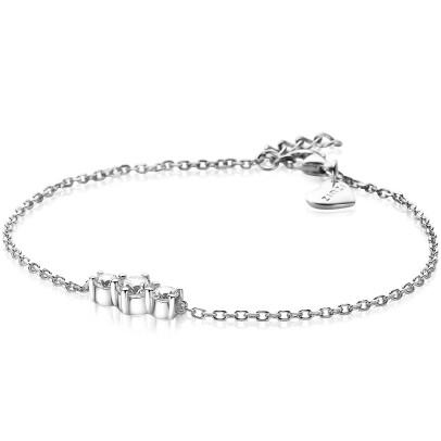 ZINZI zilveren schakel armband ronde zirconia's 18-20cm ZIA2136