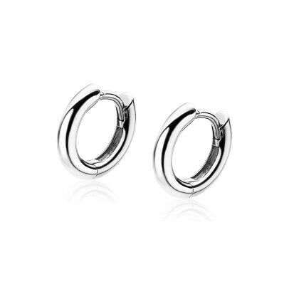 Zinzi zilveren oorringen 12 x 2mm glad met luxe klapsluiting  ZIO194
