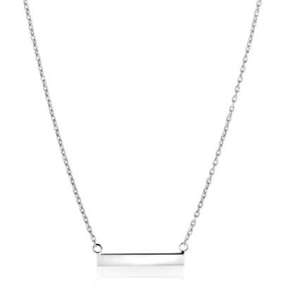 Zinzi zilveren ketting 45cm met glanzend plaatje om te graveren ZIC2344