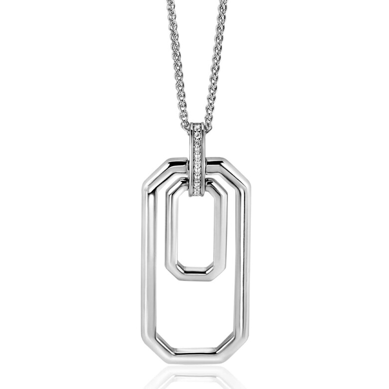 Zilveren halsketting met zwarte spinelstenen-3568GI | sieraden