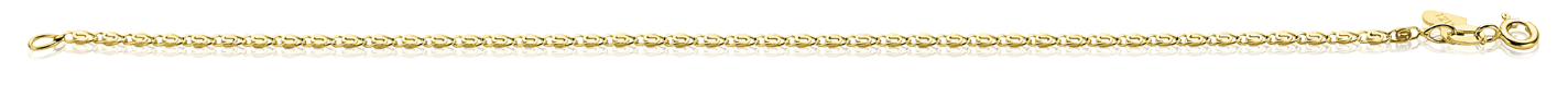 ZINZI Gold 14 karaat gouden fantasie schakel-armband 1,6mm breed ZGA295