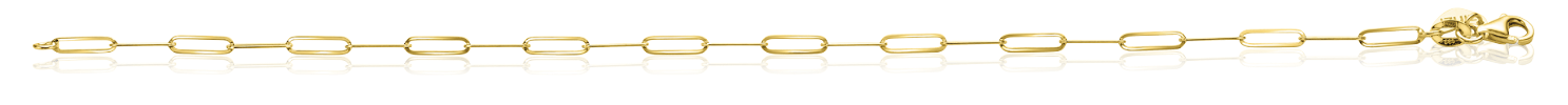 ZINZI Gold 14 karaat gouden armband met paperclip schakels 2,2mm breed ZGA296