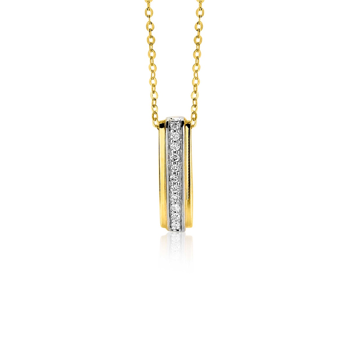 Zinzi Gold 14 karaat gouden hanger diamant wit ZGH90 (zonder collier)