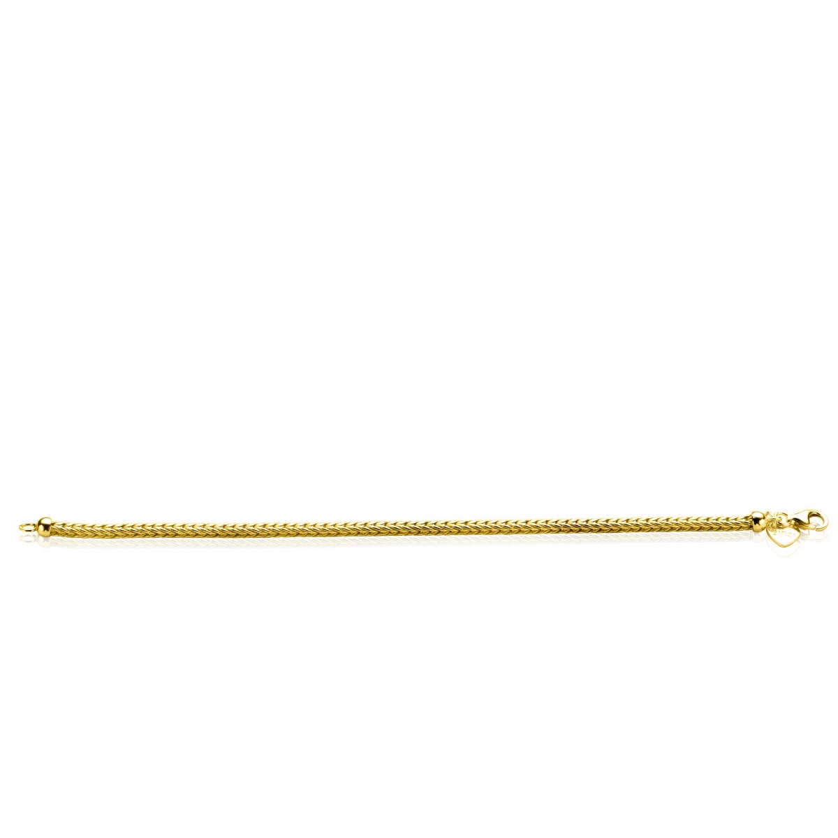 ZINZI gold plated zilveren schakelarmband vossenstaart 3.0mm breed ZIA1124G