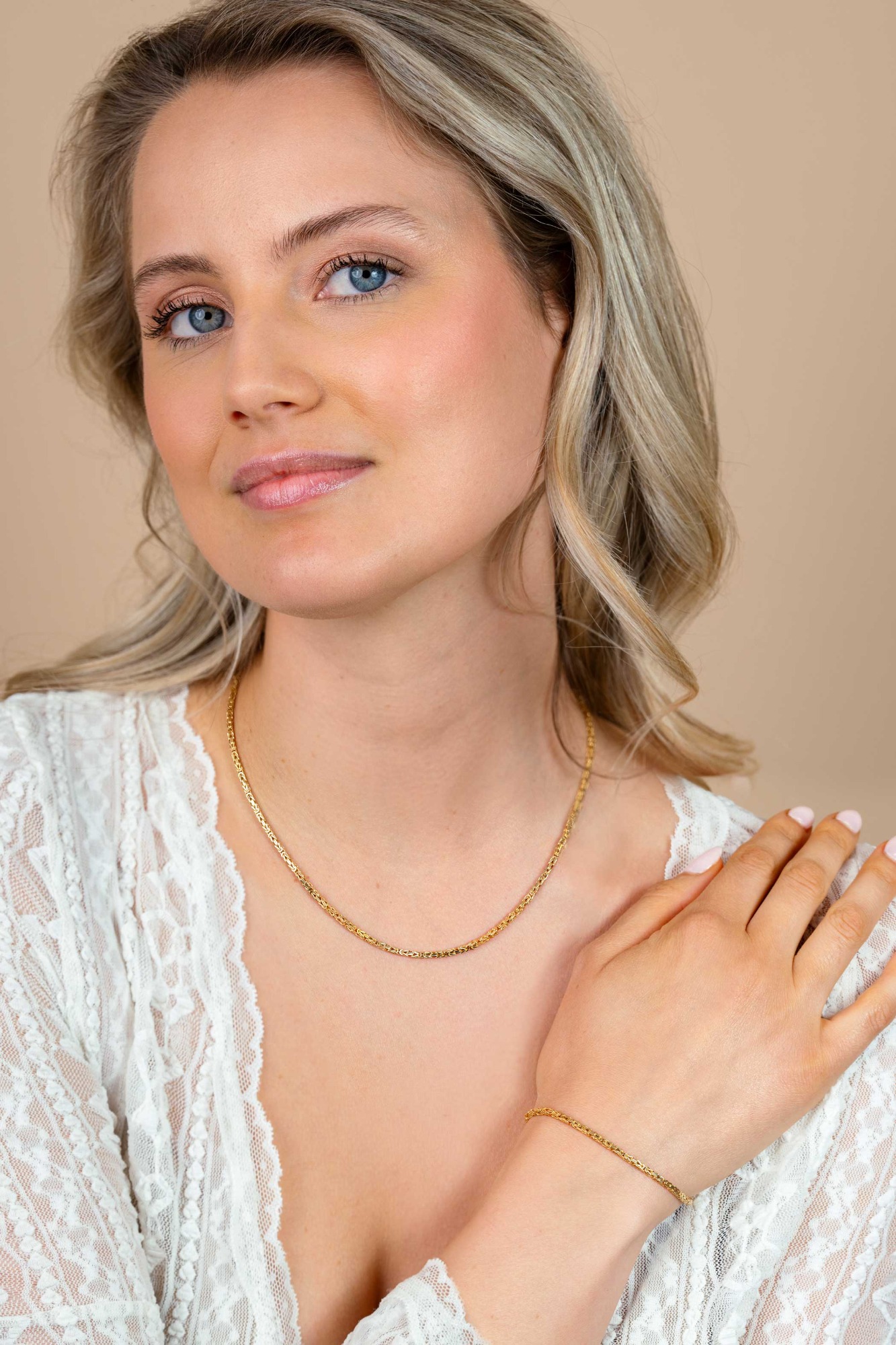 ZINZI gold plated zilveren massieve koningsschakel armband (2mm breed) 17-20cm ZIA2846G