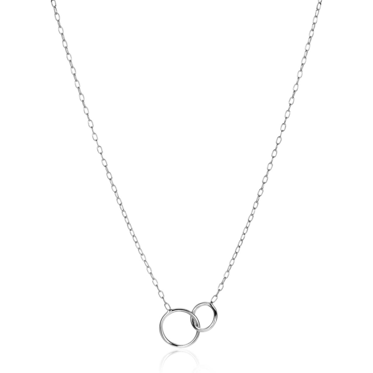 ZINZI zilveren paperclip schakel ketting met ronde vormen 42-45cm ZIC2275