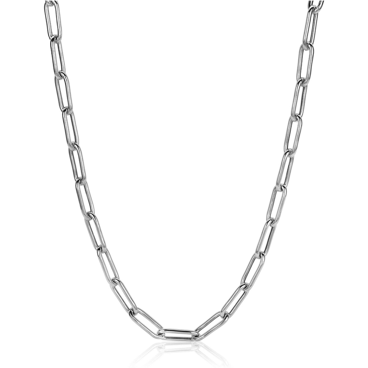 ZINZI zilveren ketting 45cm met 5,5mm brede paperclip schakels ZIC2286