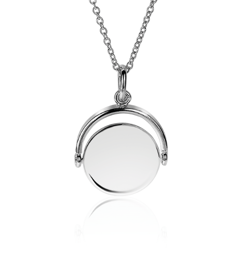 ZINZI zilveren hanger 27mm rond glimmend plaatje 18mm ZIH2217 (zonder collier)