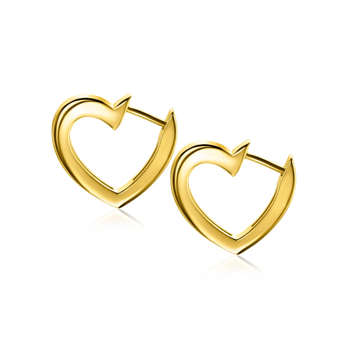 ZINZI zilveren oorringen 14K geel verguld 18mm open hartvorm ZIO2195G