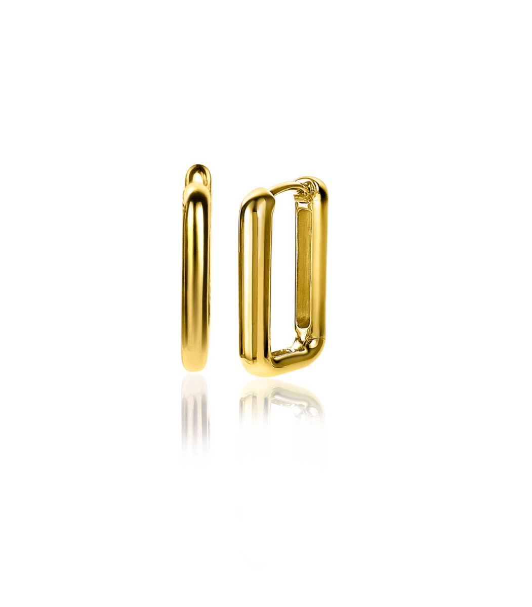 ZINZI zilveren luxe oorringen 14K geel verguld 15x2mm ovale vorm ZIO2221G