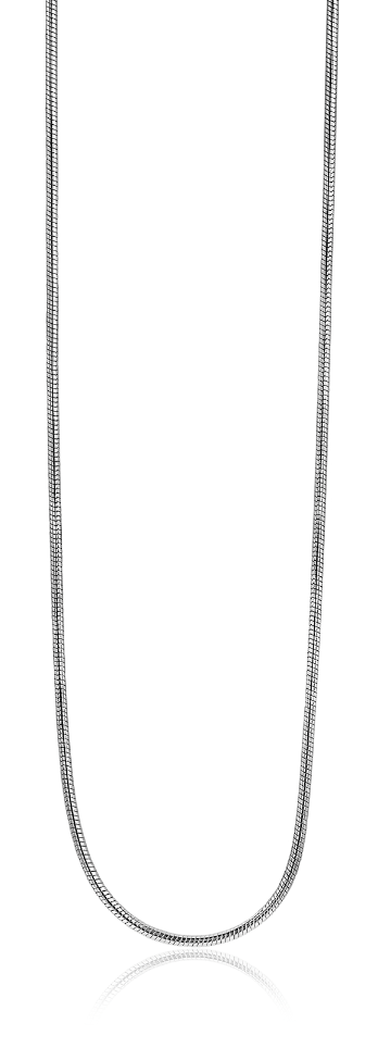 42cm Zinzi zilveren slangen collier 1mm breed ZISL42 