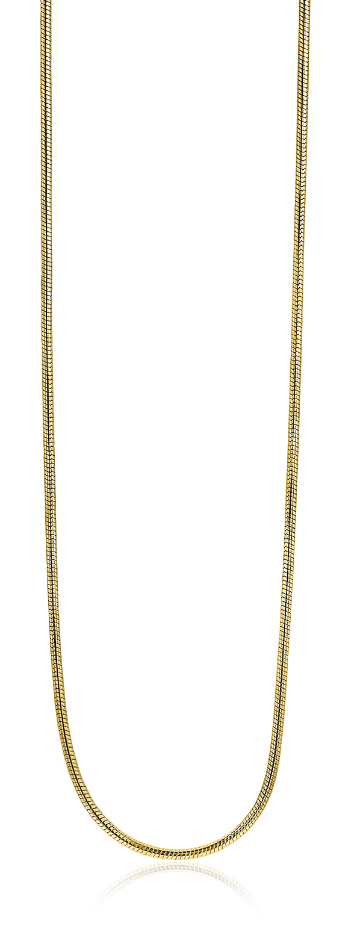 Zinzi zilveren slangen collier geel verguld 1mm breed 45cm ZISL45G